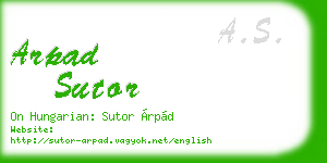 arpad sutor business card